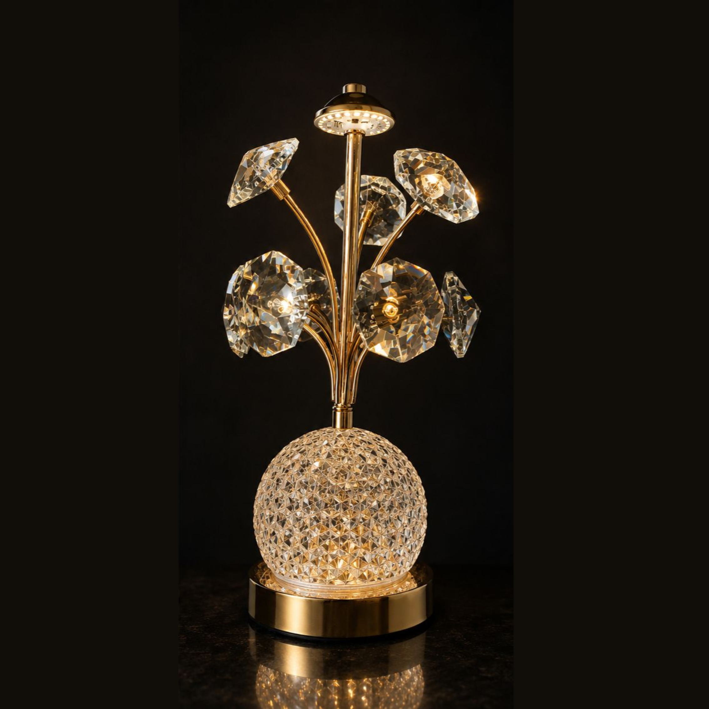 Crystal Flower LED Table Lamp